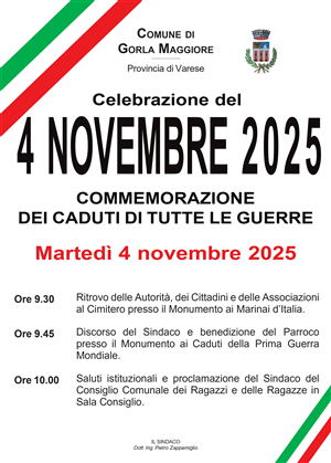 Celebrazione del 4 novembre 2025