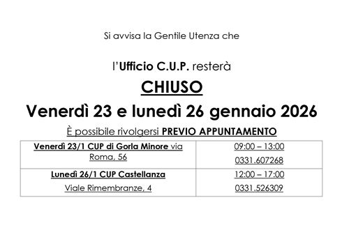 Chiusura C.U.P.