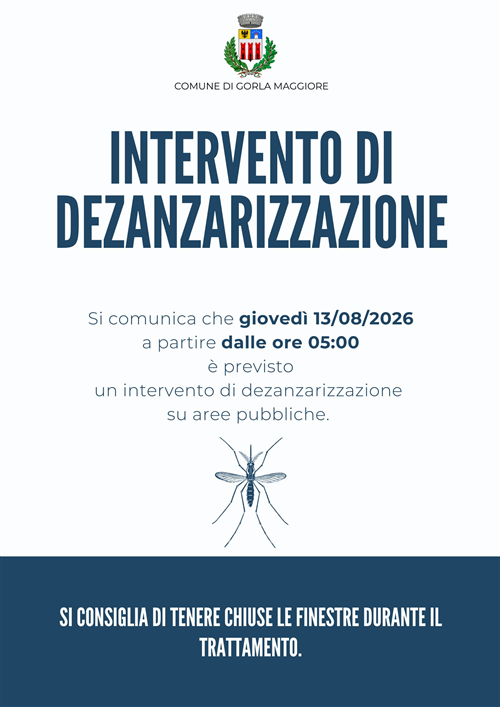 Intervento di dezanzarizzazione 13 agosto 2026