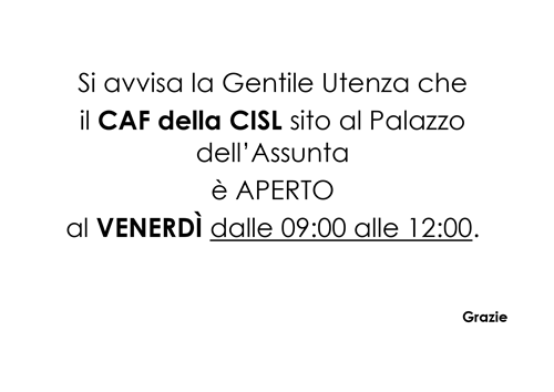 Assistenza fiscale del Caf Cisl