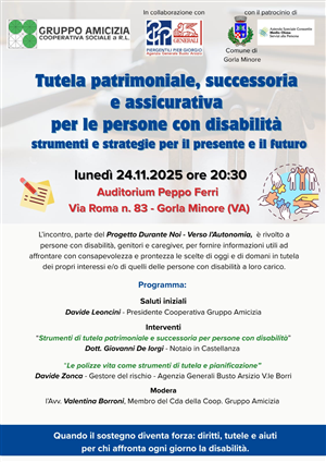 Tutela patrimoniale, successoria e assicurativa per persone con disabilità